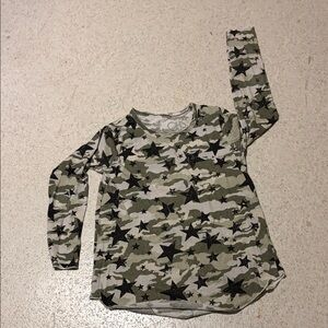 Chaser Olive Camo Long Sleeve Tee with Black Star Print